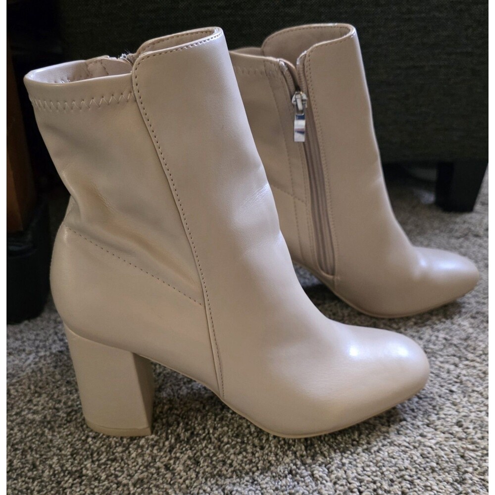 MIA Block Heel Boots Beige 9 Krysta Chunky Streetwear Trendy